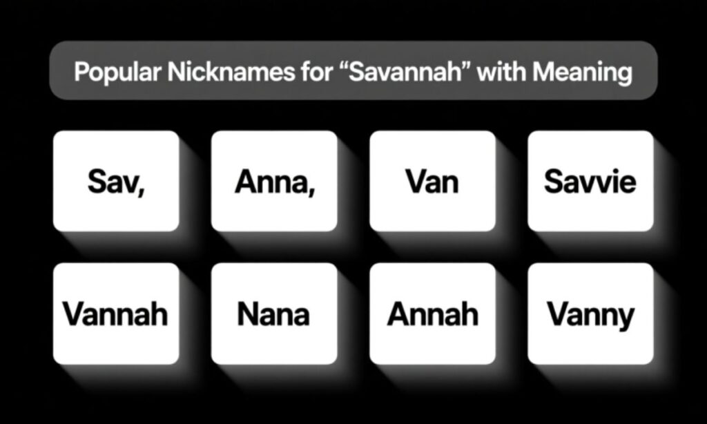 Popular Nicknames for "Savannah" with Meaning