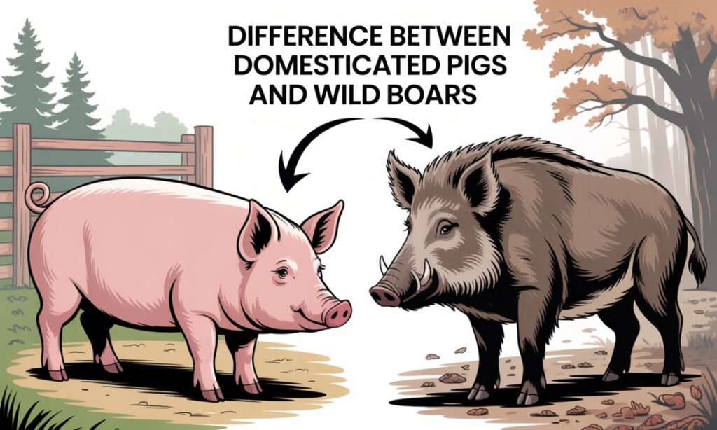 Difference Between Domesticated Pigs and Wild Boars